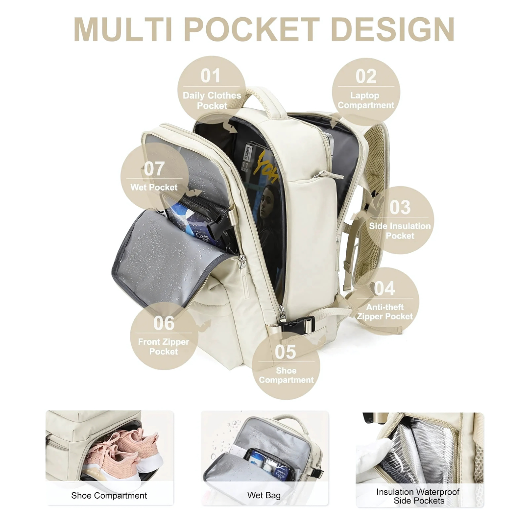 Waterproof Travel Backpack with USB Charger | Luxenique