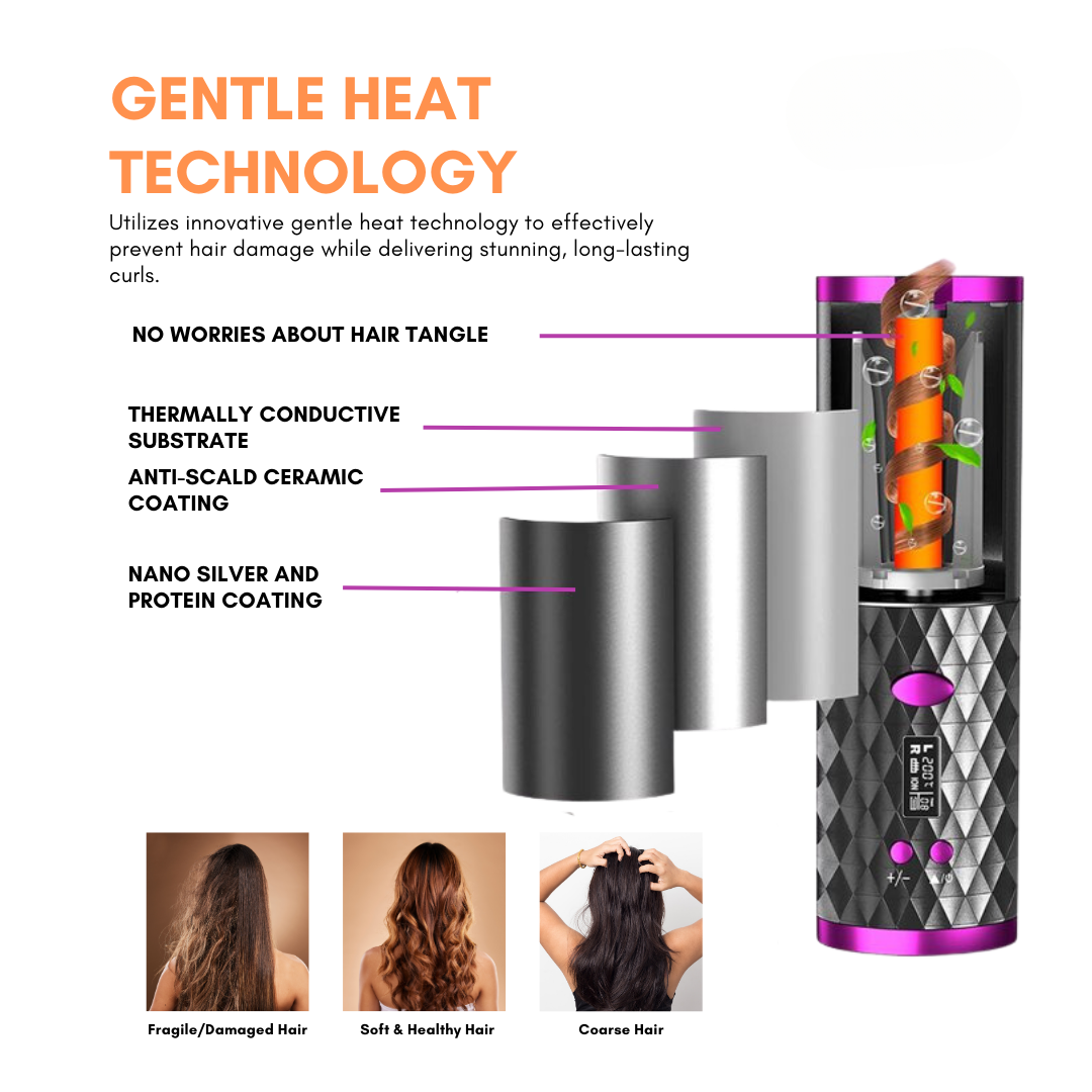 Cordless Automatic Hair Curler | Luxenique