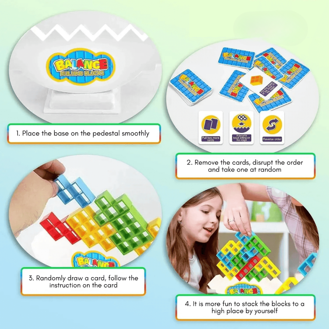 Tetritopple Wobble Stack Game for Kids and Families | Luxenique
