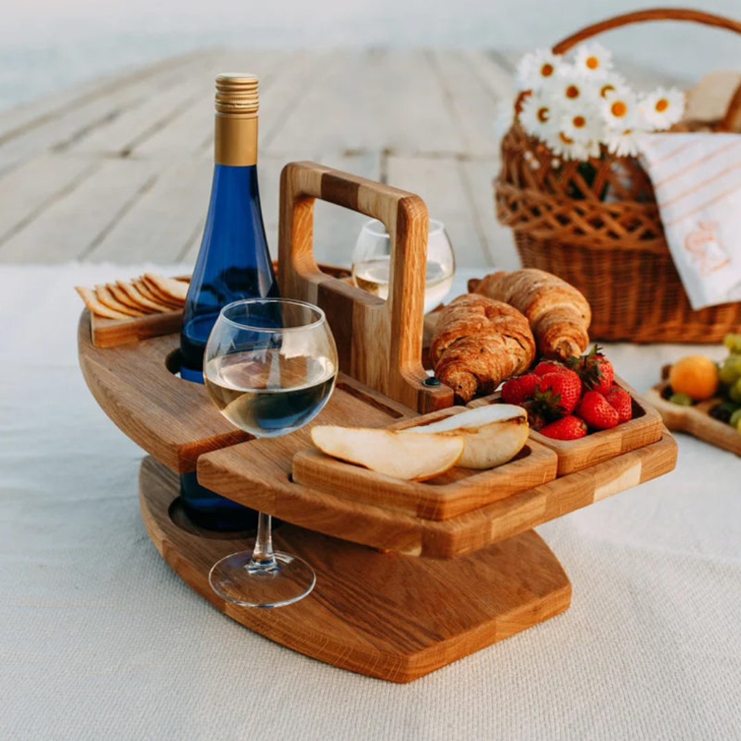 WineNest Portable Wooden Picnic Table | Luxenique