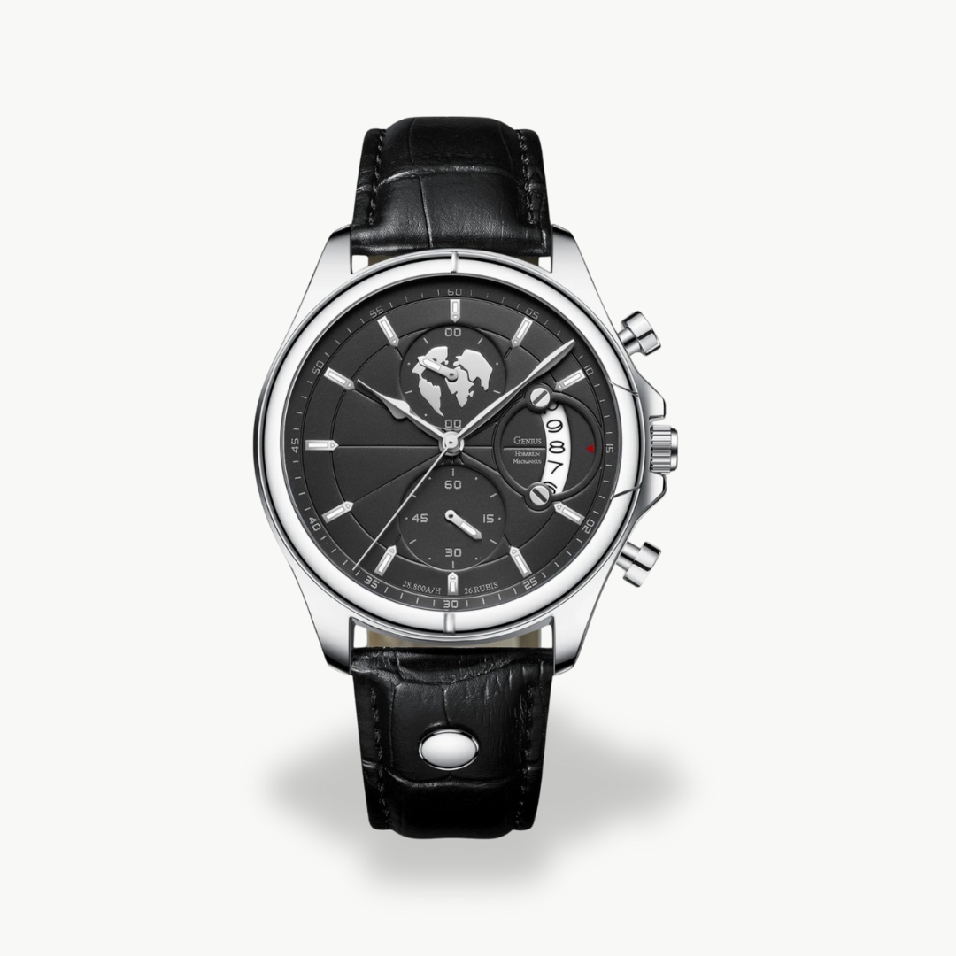 Men's Chronograph Watch with Leather Strap