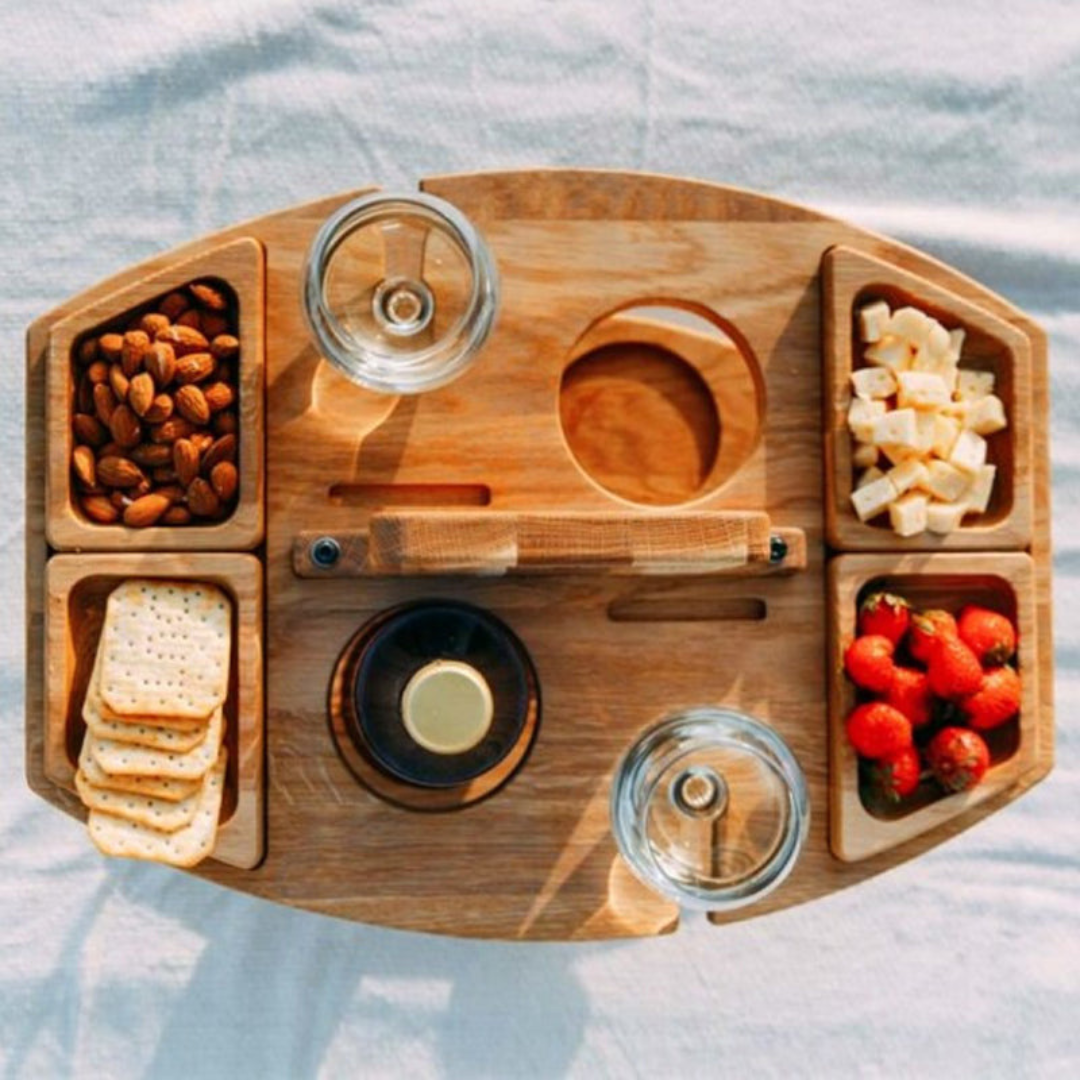 WineNest Portable Wooden Picnic Table | Luxenique