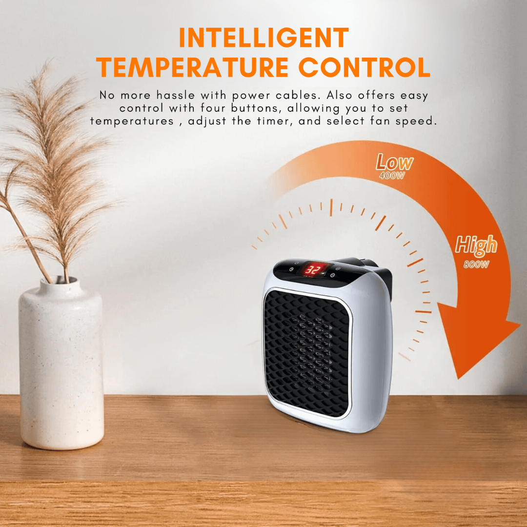 HEATPOD Wall-Mounted Portable Heater – Adjustable Temperature & Timer | Luxenique