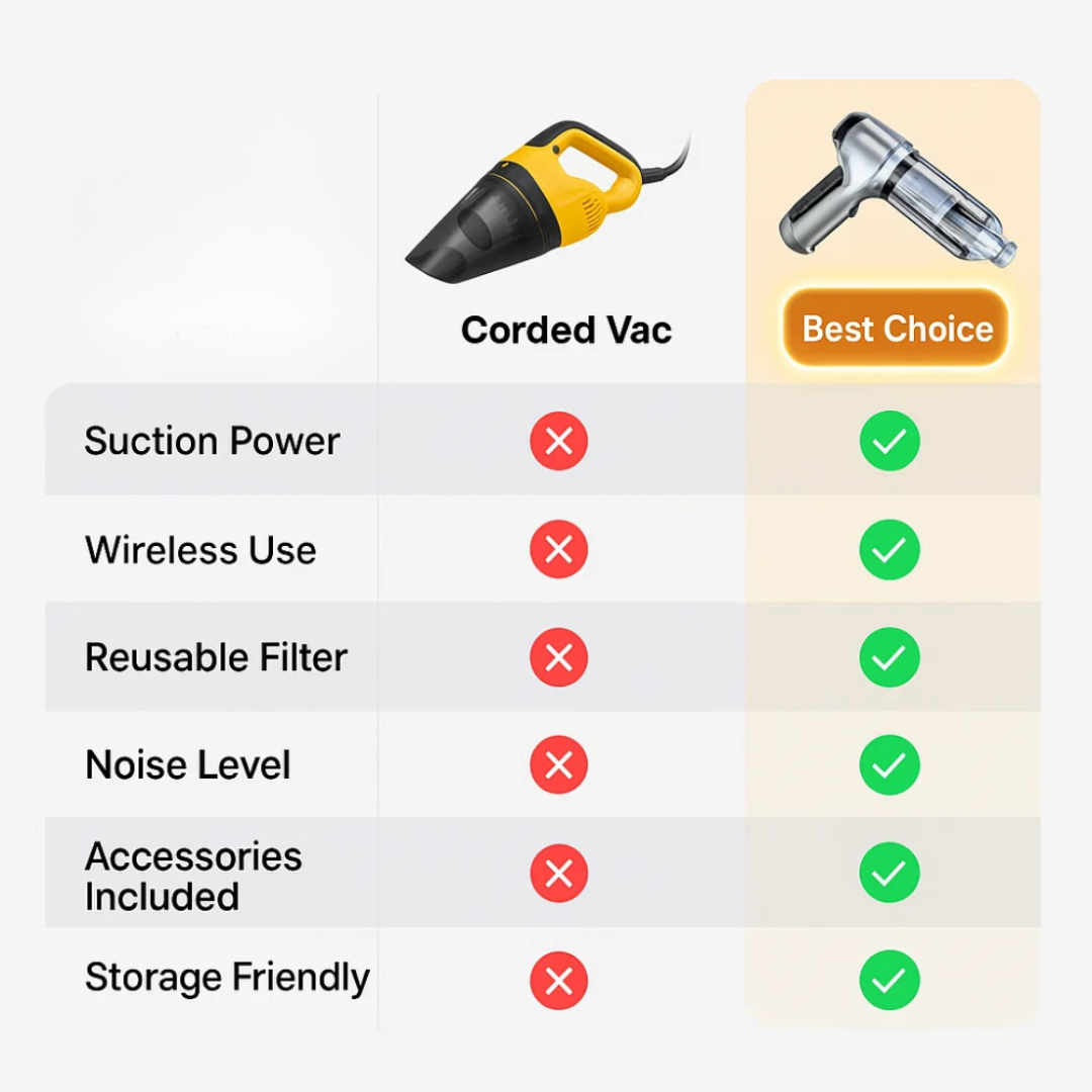Portable Cordless Car Vacuum Cleaner with USB-C Charging | Luxenique