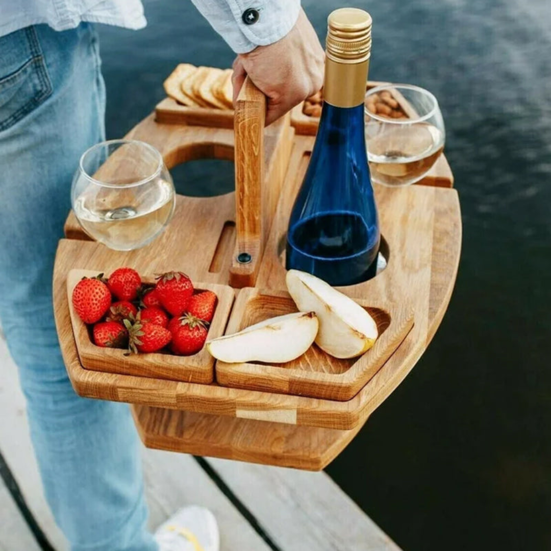 WineNest Portable Wooden Picnic Table | Luxenique