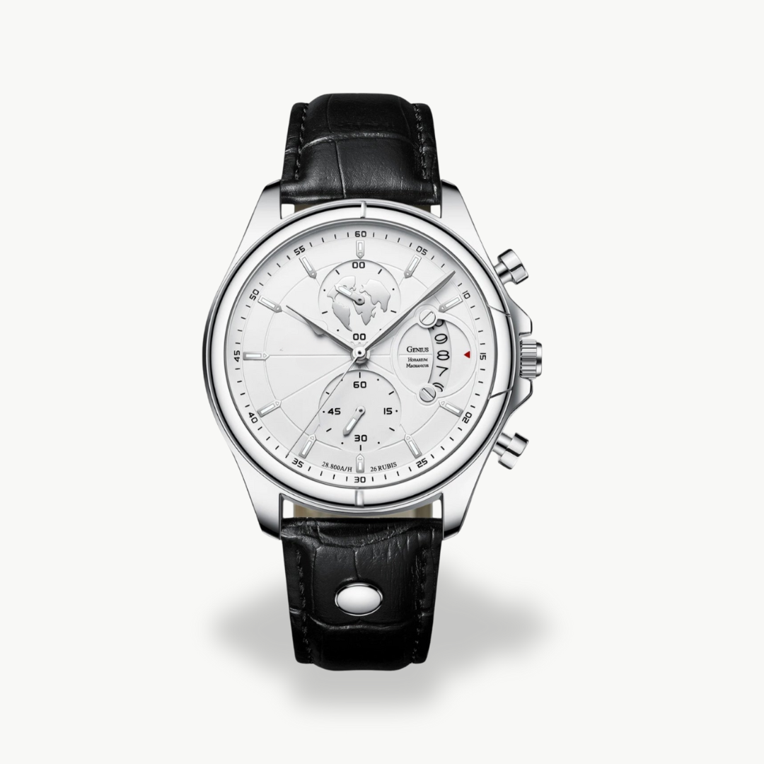 Men's Chronograph Watch with Leather Strap