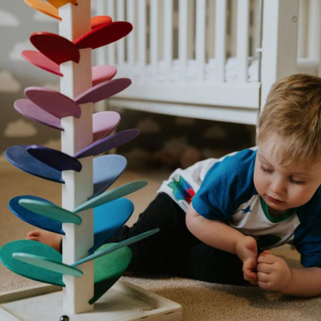 Rainbow Marble Tower – Wooden Interactive Sound Toy | Luxenique