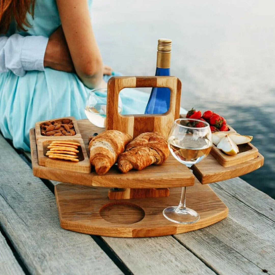 WineNest Portable Wooden Picnic Table | Luxenique