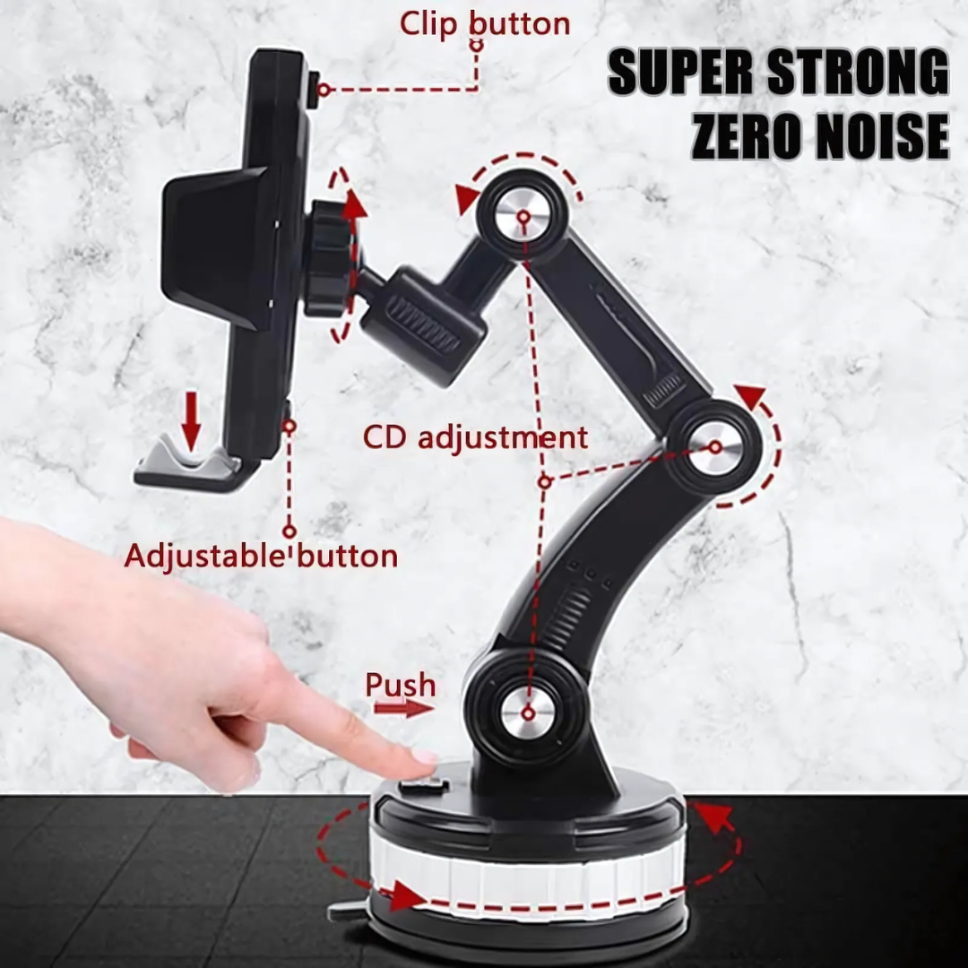 Car Phone Mount with High-Adhesion Suction and One-Touch Release | Luxenique