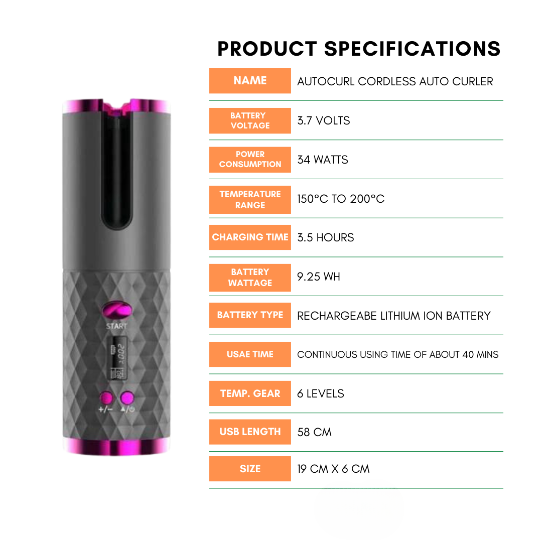 Cordless Automatic Hair Curler | Luxenique