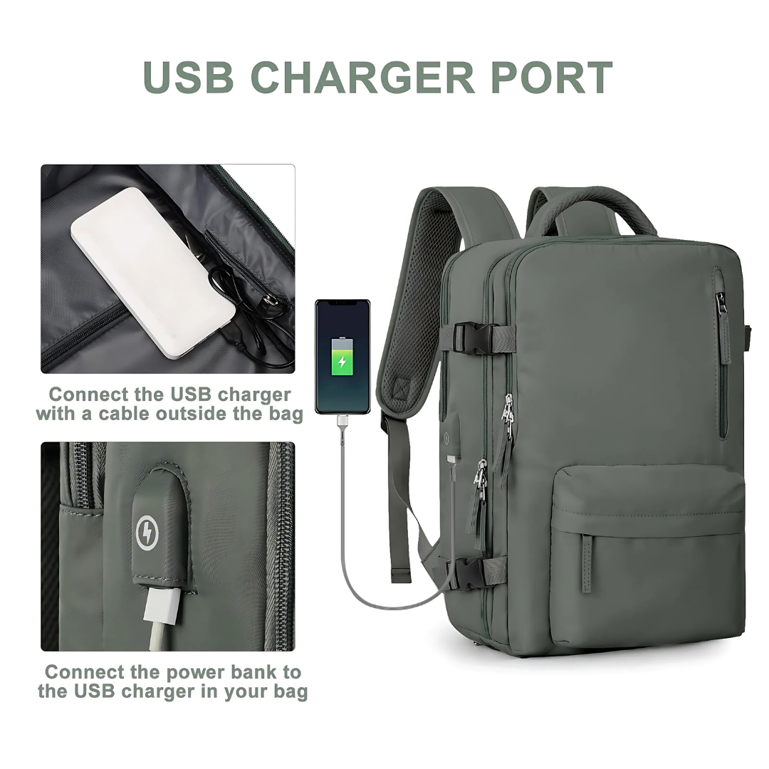Waterproof Travel Backpack with USB Charger | Luxenique