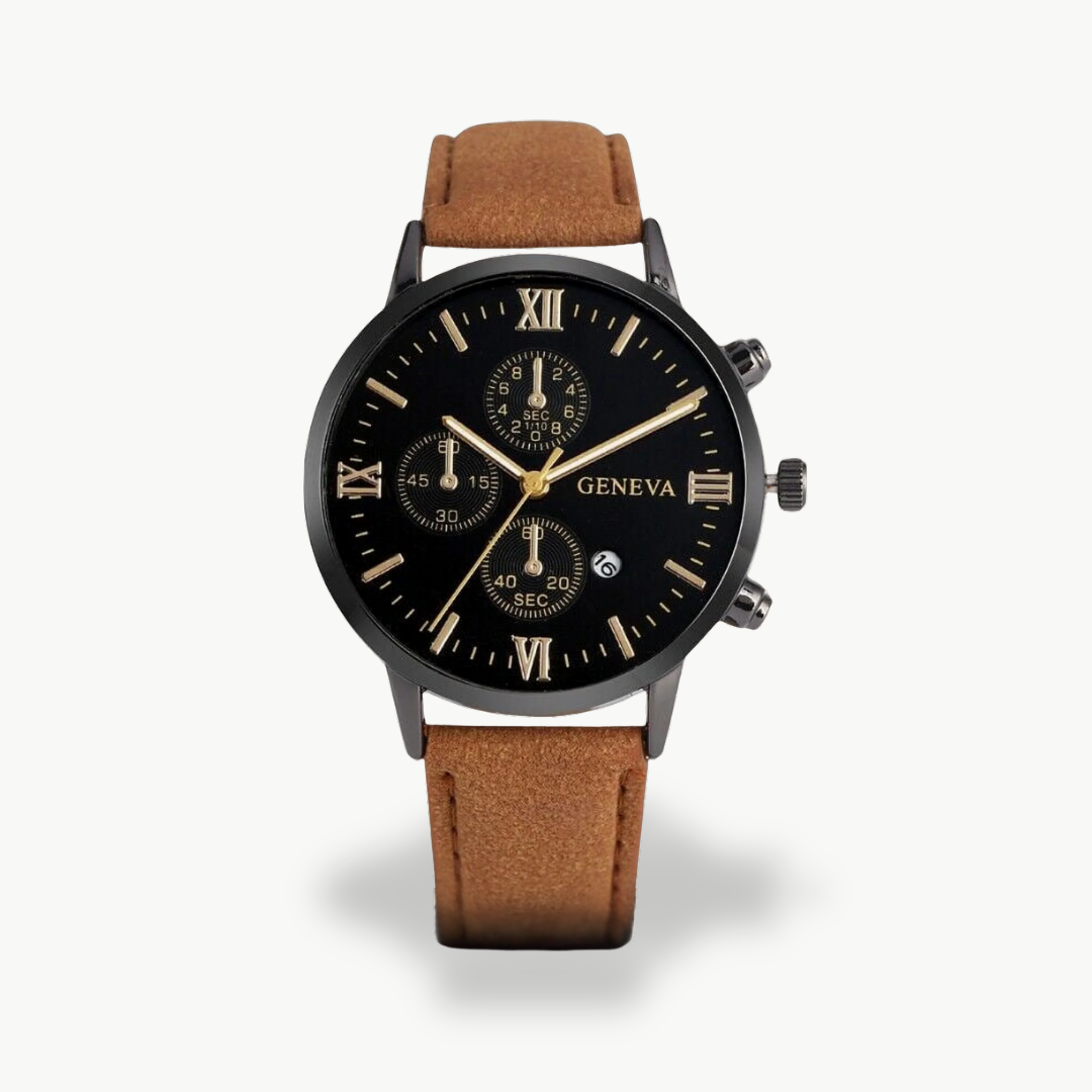 Men's Chronograph Watch - Leather Strap | Luxenique