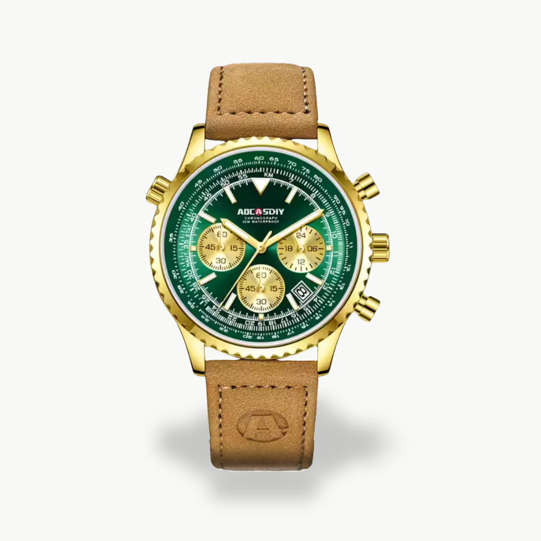 Men's Luxury Chronograph Watch - Leather Strap | Luxenique