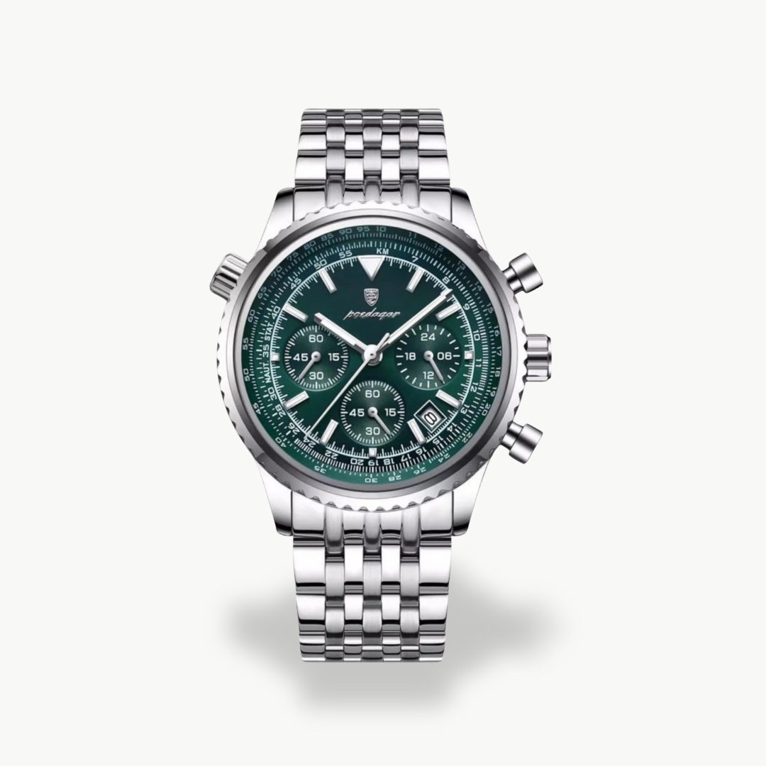 Men's Chronograph Watch with Silver Band | Luxenique