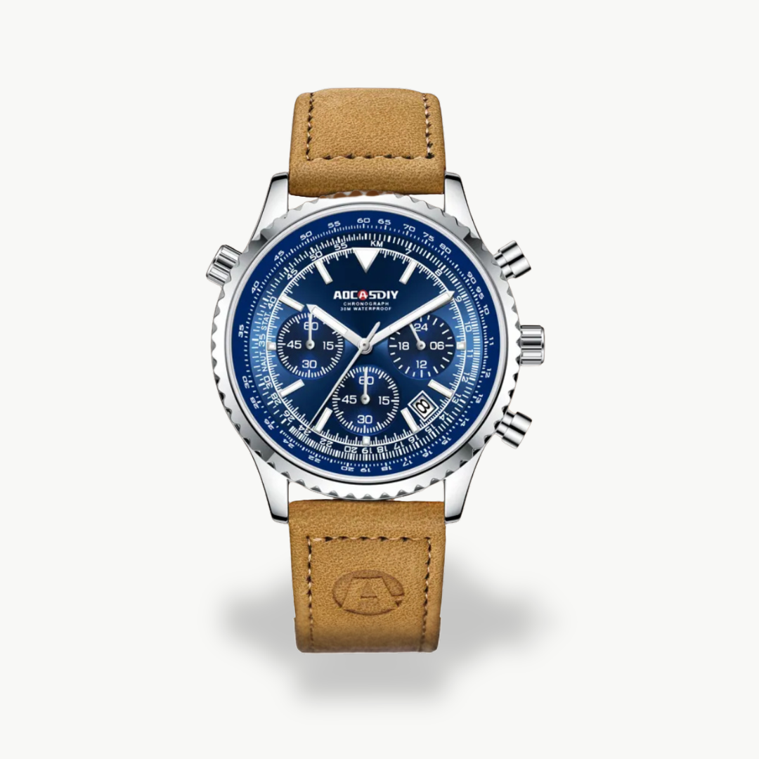 Men's Luxury Chronograph Watch - Leather Strap | Luxenique