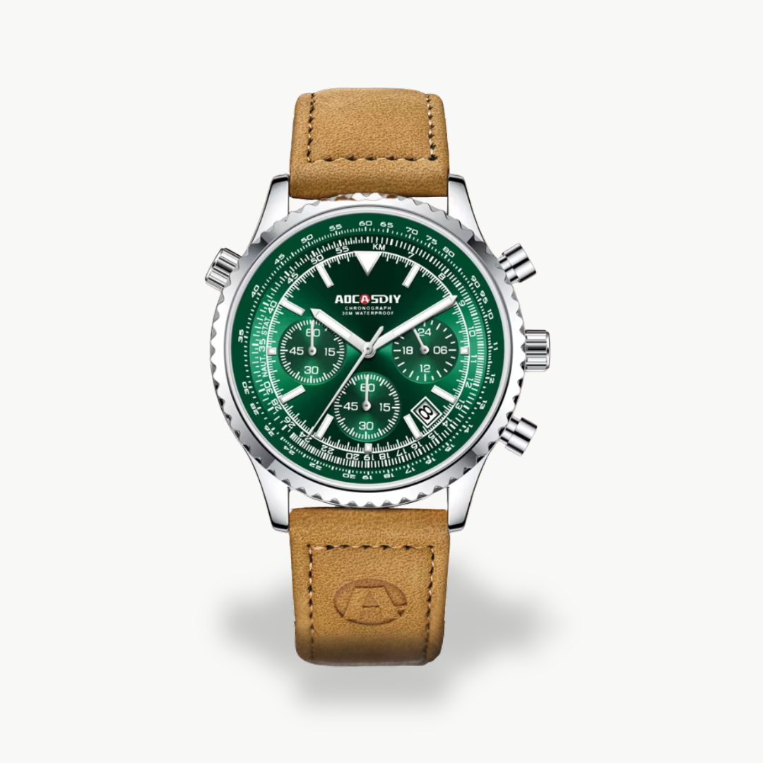 Men's Luxury Chronograph Watch - Leather Strap | Luxenique