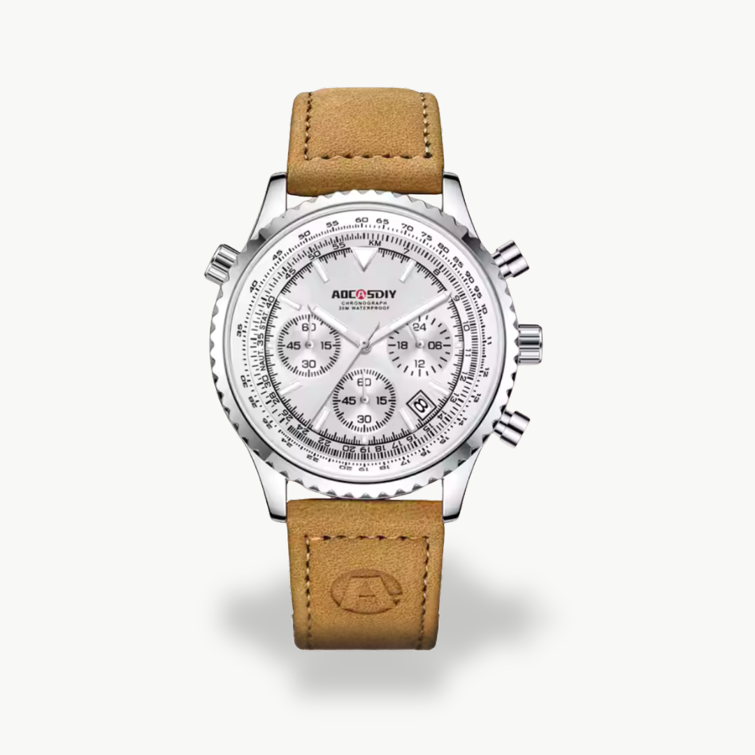 Men's Luxury Chronograph Watch - Leather Strap | Luxenique
