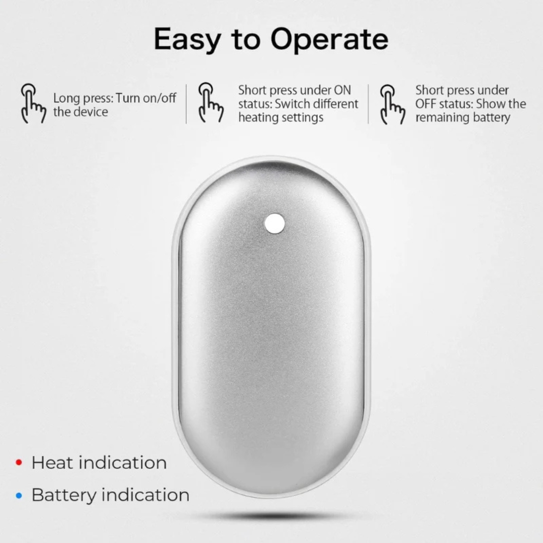 Rechargeable Hand Warmer & Power Bank with USB-C Charging | Luxenique