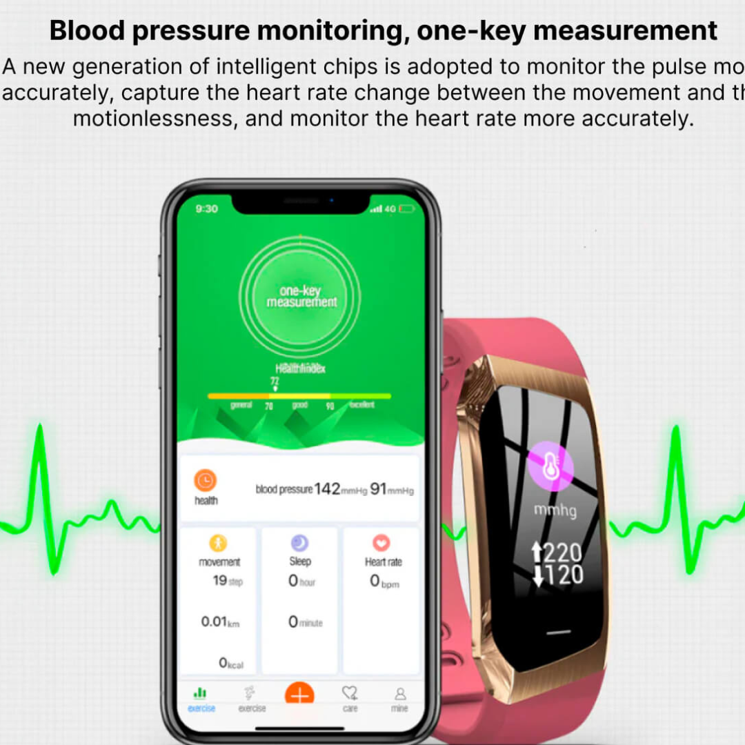 Smartwatch with Heart Rate and Blood Pressure Monitoring | Luxenique