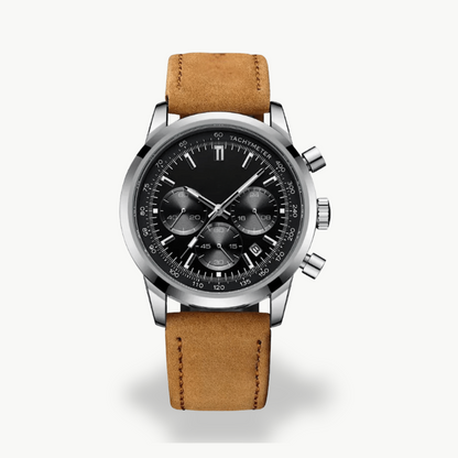 Men's Chronograph Watch with Leather Strap