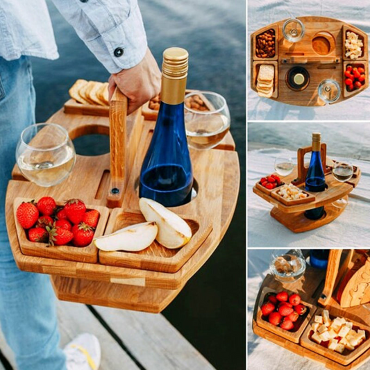 WineNest Portable Wooden Picnic Table | Luxenique