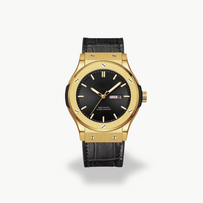 Men's Analog Watch with Leather Strap
