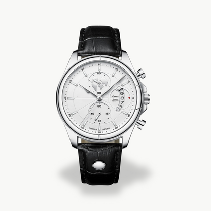Men's Chronograph Watch with Leather Strap