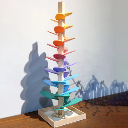 Rainbow Marble Tower – Wooden Interactive Sound Toy | Luxenique