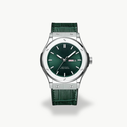 Men's Analog Watch with Leather Strap