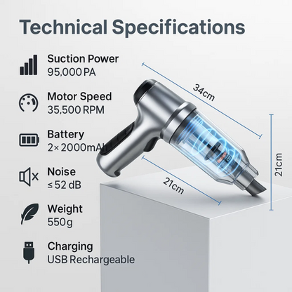 Portable Cordless Car Vacuum Cleaner with USB-C Charging | Luxenique