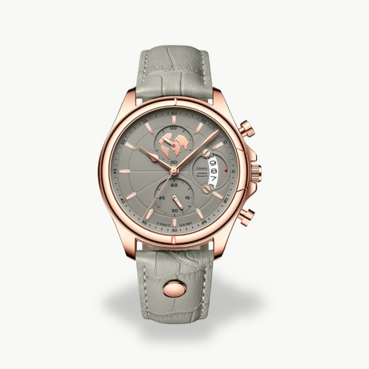 Men's Chronograph Watch with Leather Strap