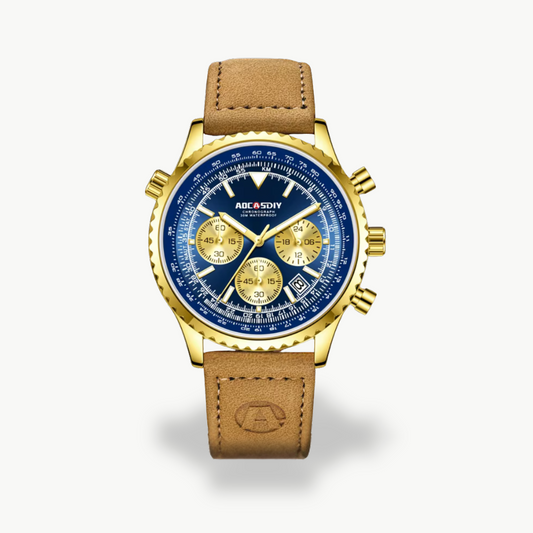 Men's Luxury Chronograph Watch - Leather Strap | Luxenique