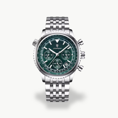 Men's Chronograph Watch with Silver Band | Luxenique