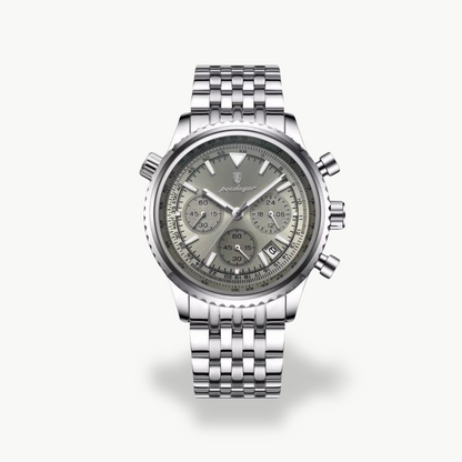 Men's Chronograph Watch with Silver Band | Luxenique